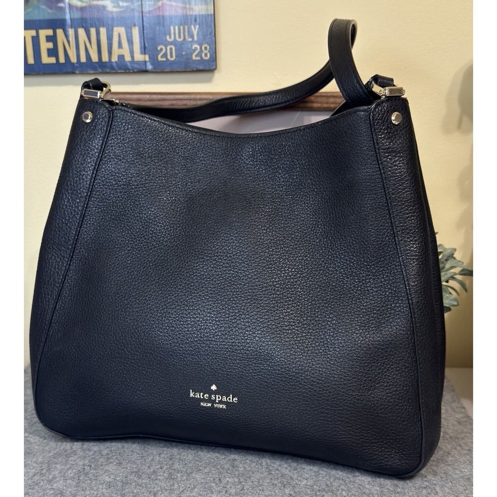Kate Spade Leila Medium Triple Compartment Shoulder Bag WKR00344 - Black